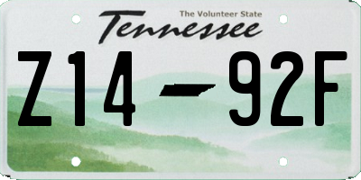 TN license plate Z1492F
