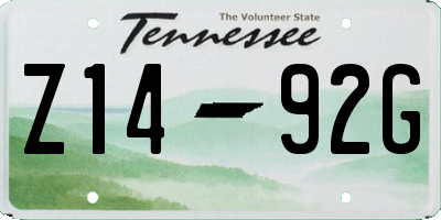 TN license plate Z1492G
