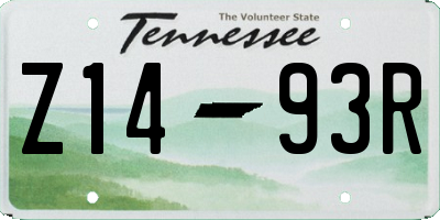 TN license plate Z1493R
