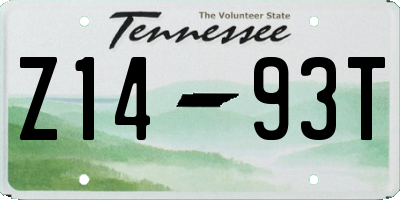 TN license plate Z1493T