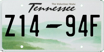 TN license plate Z1494F