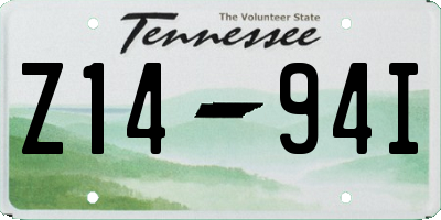 TN license plate Z1494I