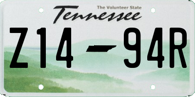 TN license plate Z1494R