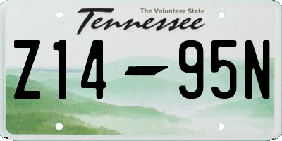 TN license plate Z1495N