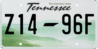 TN license plate Z1496F
