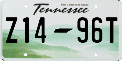 TN license plate Z1496T