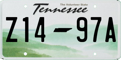 TN license plate Z1497A