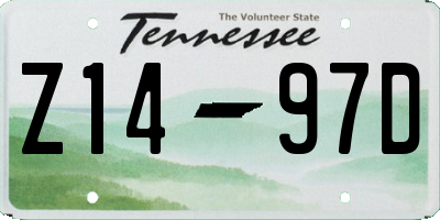 TN license plate Z1497D