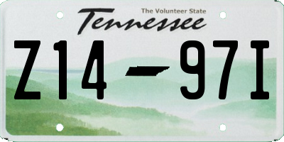 TN license plate Z1497I