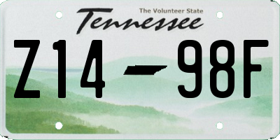 TN license plate Z1498F