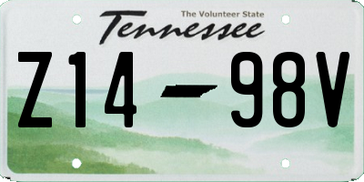TN license plate Z1498V