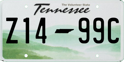 TN license plate Z1499C