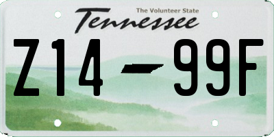 TN license plate Z1499F