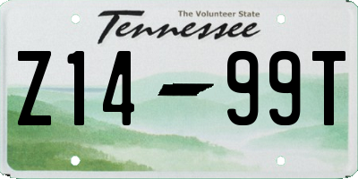 TN license plate Z1499T