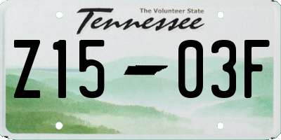 TN license plate Z1503F