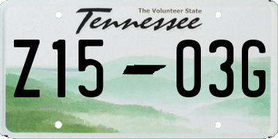 TN license plate Z1503G