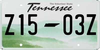 TN license plate Z1503Z