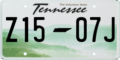TN license plate Z1507J
