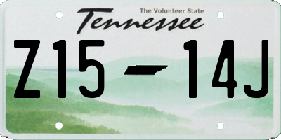 TN license plate Z1514J