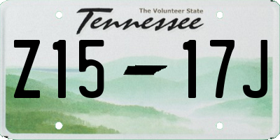 TN license plate Z1517J