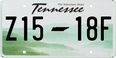 TN license plate Z1518F