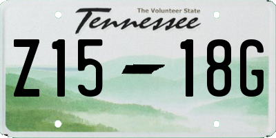 TN license plate Z1518G