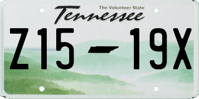 TN license plate Z1519X