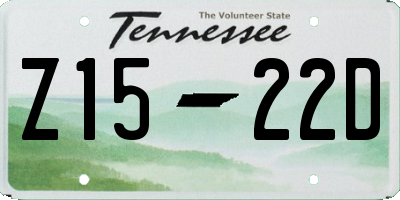 TN license plate Z1522D