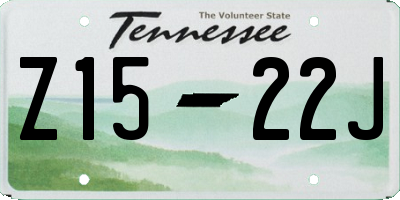 TN license plate Z1522J