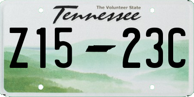 TN license plate Z1523C
