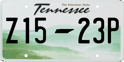 TN license plate Z1523P