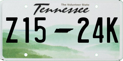 TN license plate Z1524K