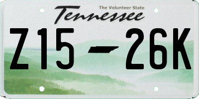 TN license plate Z1526K