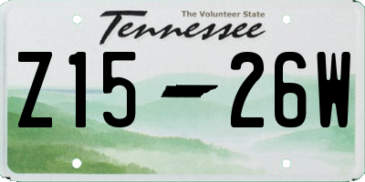 TN license plate Z1526W