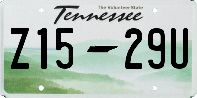 TN license plate Z1529U