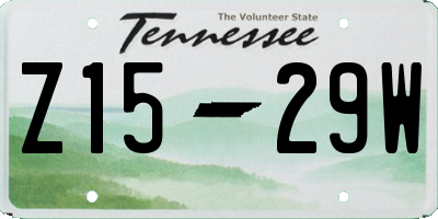 TN license plate Z1529W