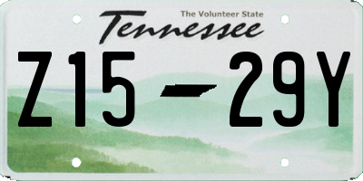 TN license plate Z1529Y