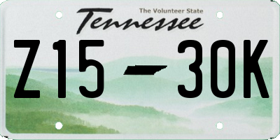 TN license plate Z1530K