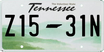 TN license plate Z1531N