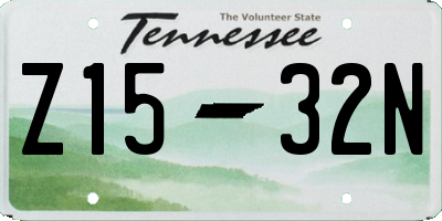 TN license plate Z1532N