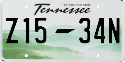 TN license plate Z1534N