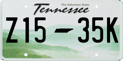 TN license plate Z1535K