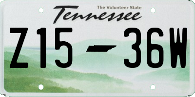 TN license plate Z1536W