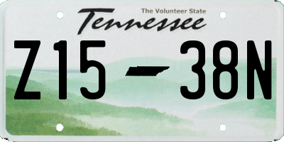 TN license plate Z1538N