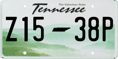 TN license plate Z1538P