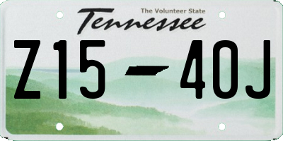 TN license plate Z1540J