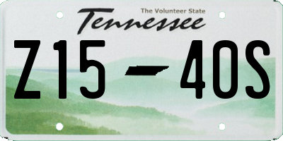 TN license plate Z1540S
