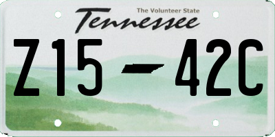 TN license plate Z1542C