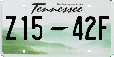 TN license plate Z1542F