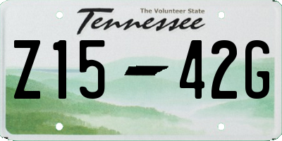 TN license plate Z1542G